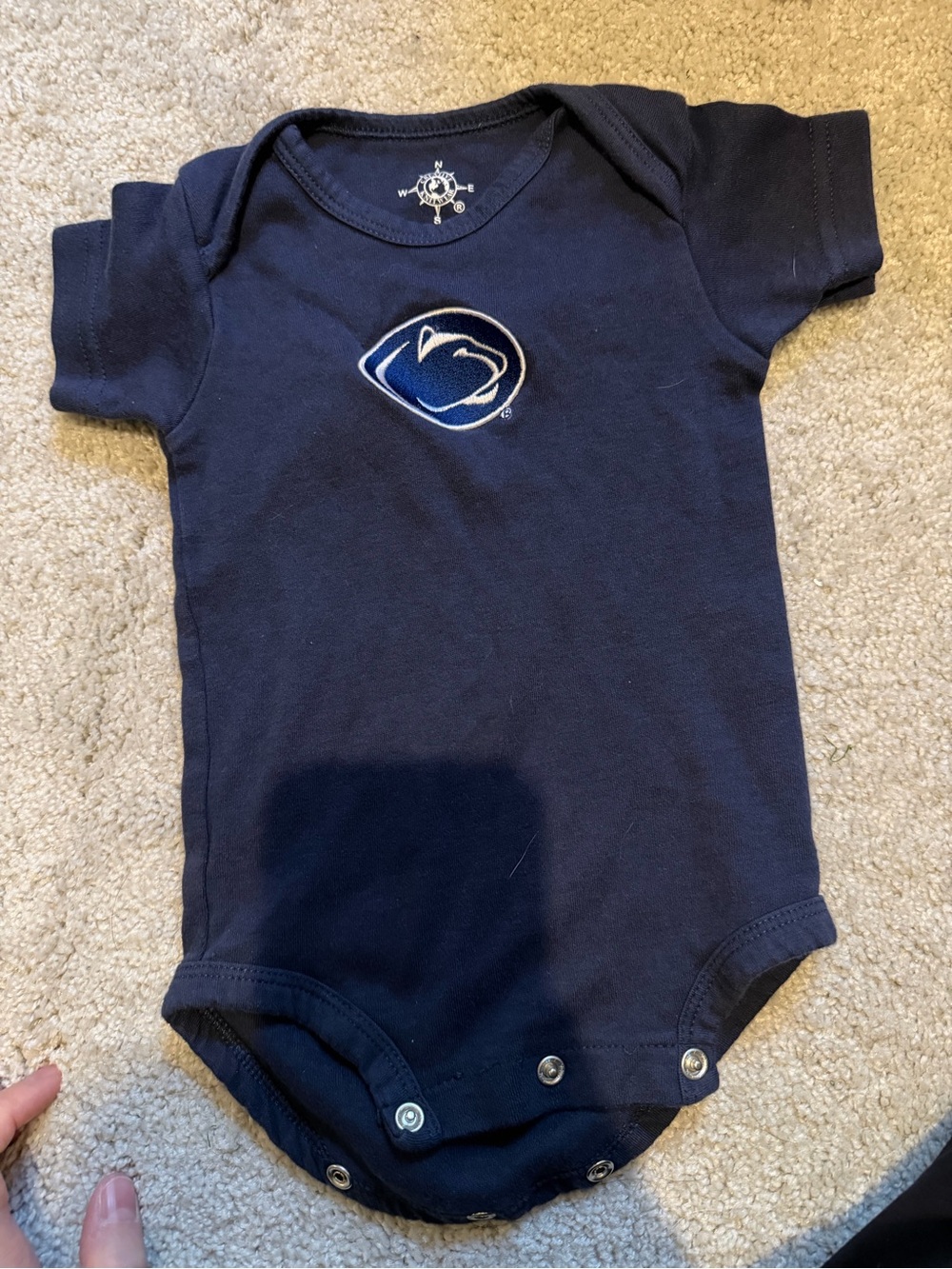 Penn State Infant One-Piece Bodysuit with Embroidered Crest